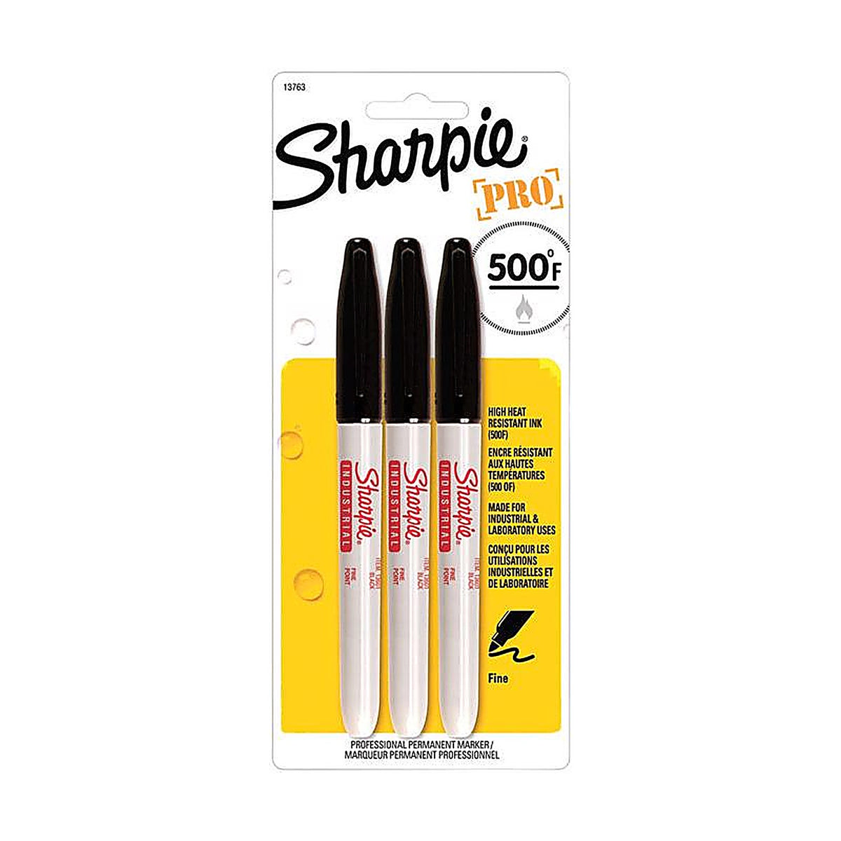 Sharpie 13763PP Pro Black Fine Tip Permanent Marker 3/Pack