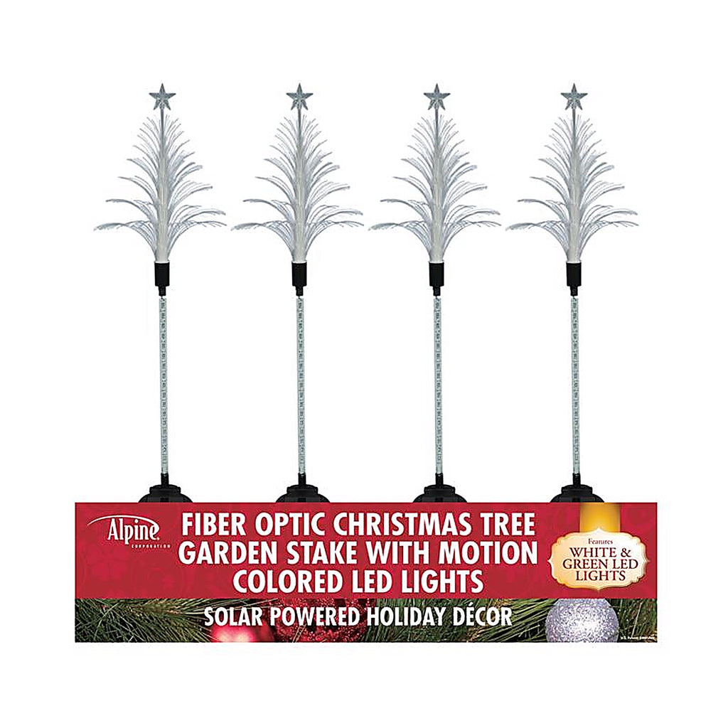 Alpine QLP352ABB LED 40 in. Pathway Decor Christmas Tree Solar Stake