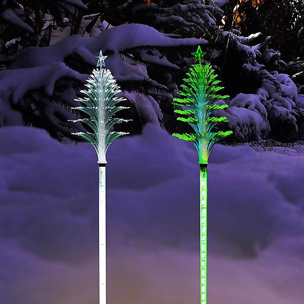 Alpine QLP352ABB LED 40 in. Pathway Decor Christmas Tree Solar Stake
