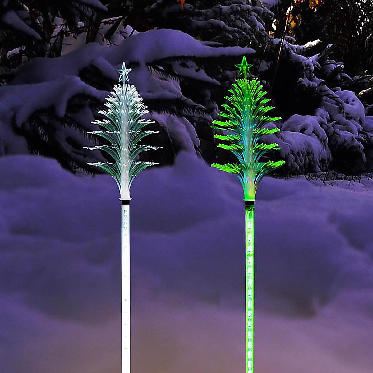 Alpine QLP352ABB LED 40 in. Pathway Decor Christmas Tree Solar Stake