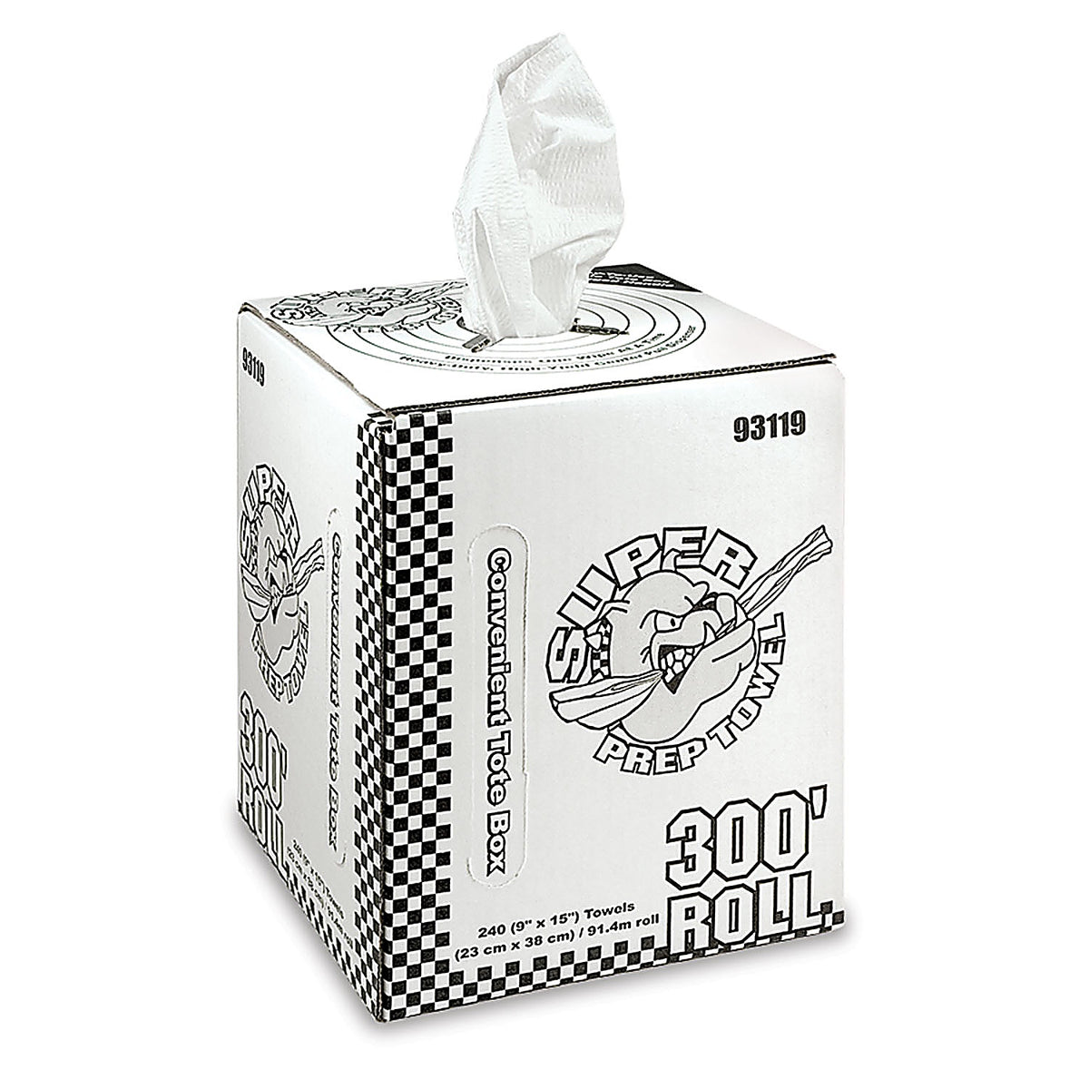 MDI Wipes 93119 SUPER RAG OPTIMUM PERFORMANCE, WHITE PREP TOWEL, 9X15, 240/ROLL IN TOTE BOX