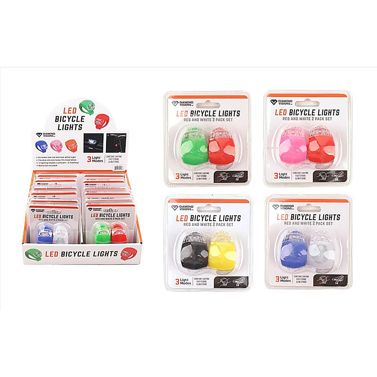 Diamond Visions 08-1128 Plastic Bike Lights Assorted