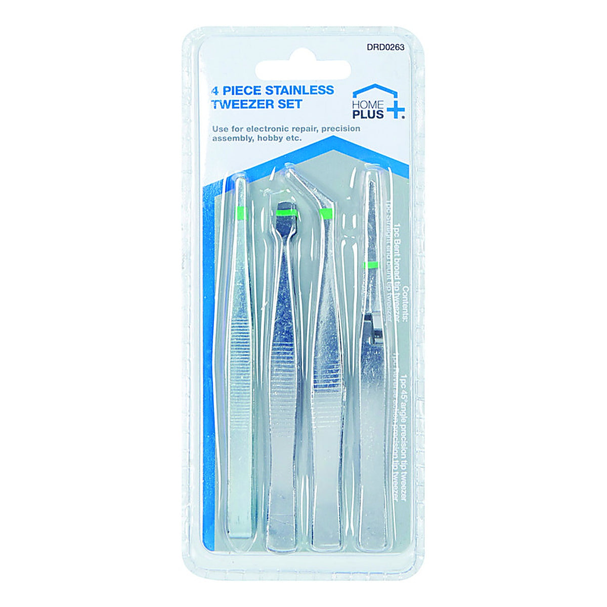 Home Plus DRD0263 Tweezers 4 pc