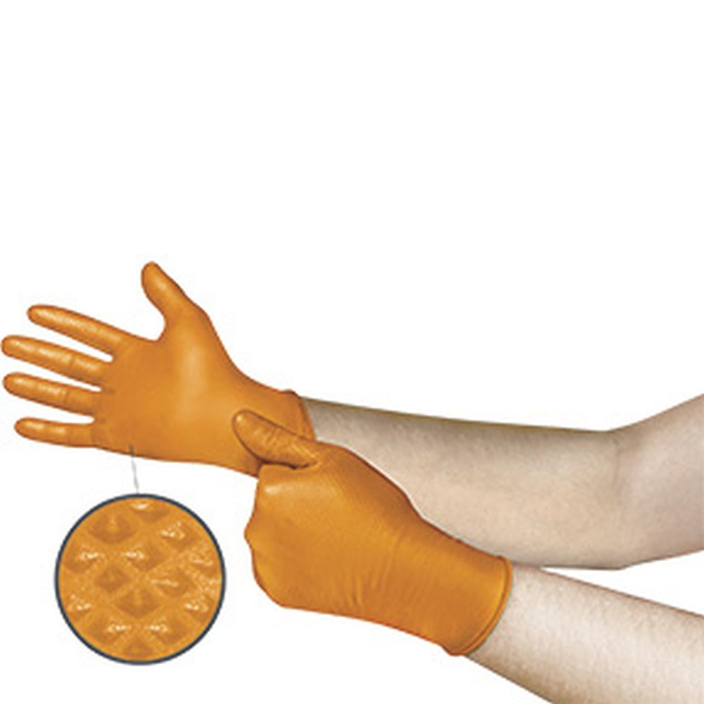 Micro-Flex - 93256090 - 9.45 Inch Hi Viz Orange, Nitrile, Disposable Glove, Sz L (8.5-9.0)