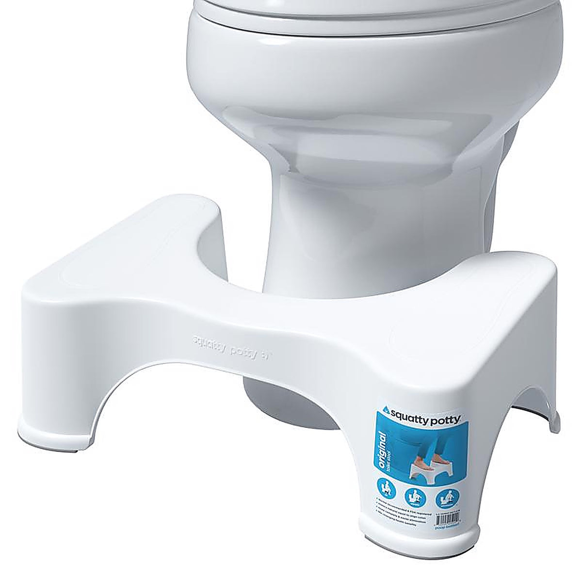 Squatty Potty - SP-E-7 - Semi-Gloss White Plastic Toilet Stool