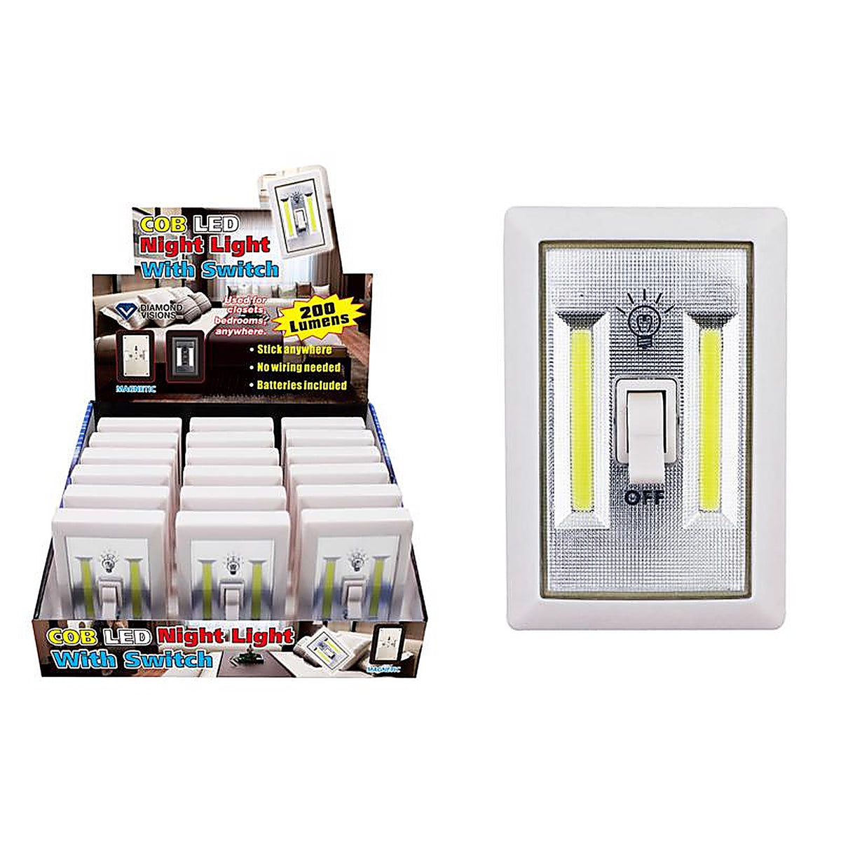 Diamond Visions 08-1562 Automatic/Manual LED Night Light w/ Switch