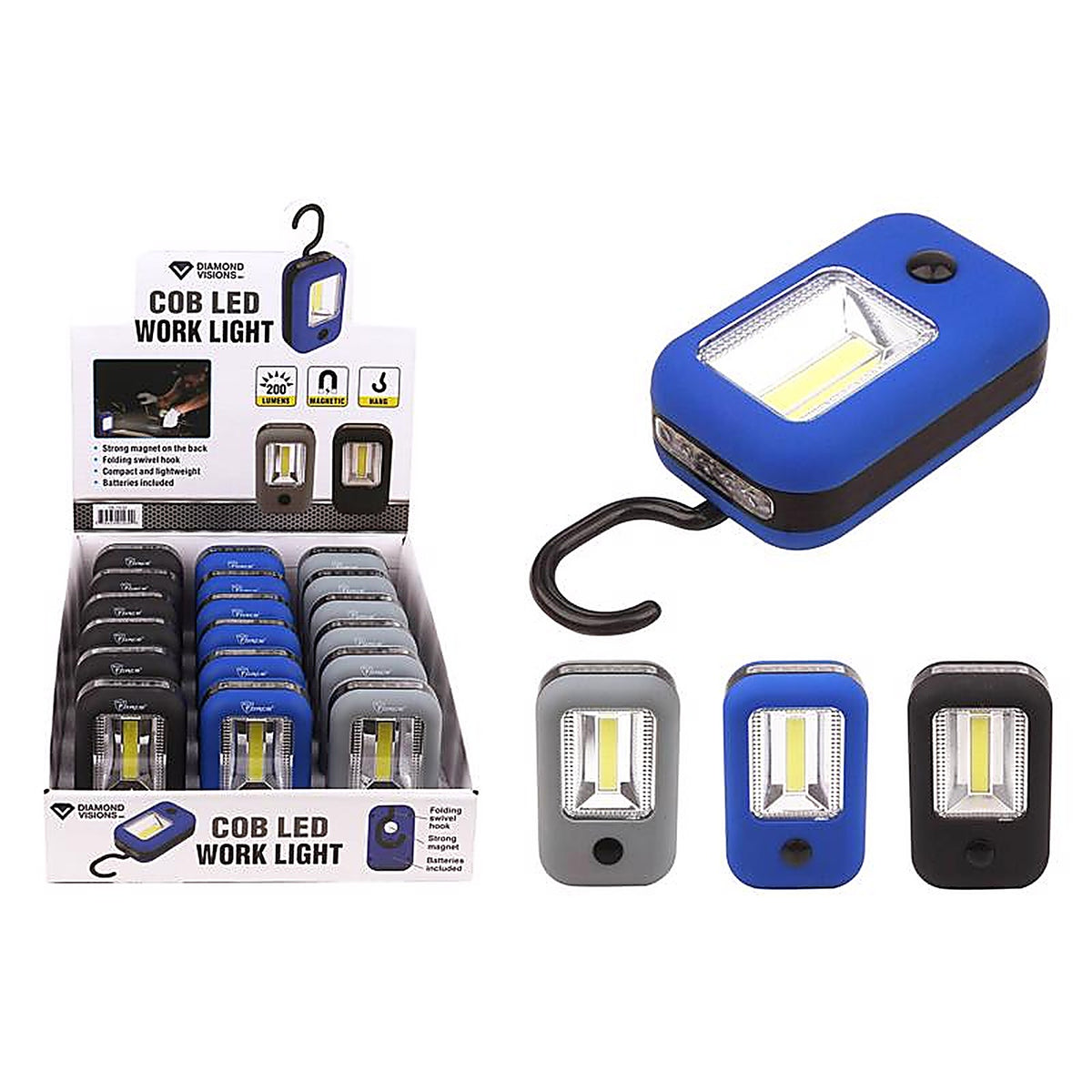 Max Force 08-1430 180 lumens Assorted LED Work Light Flashlight AAA Battery