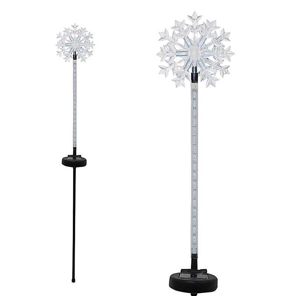 Alpine QLP232BB-12 LED Pathway Decor Solar Snowflake Garden Stake