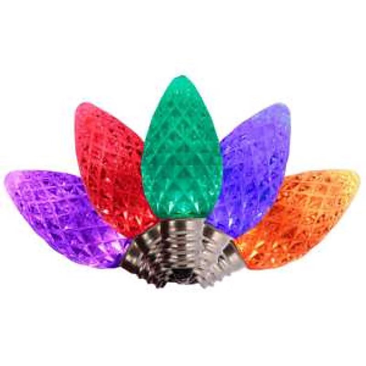 Holiday Bright Lights BU25LEDFC7-TMUA LED C7 Multi-color 25 count Replacement Christmas Light Bulbs