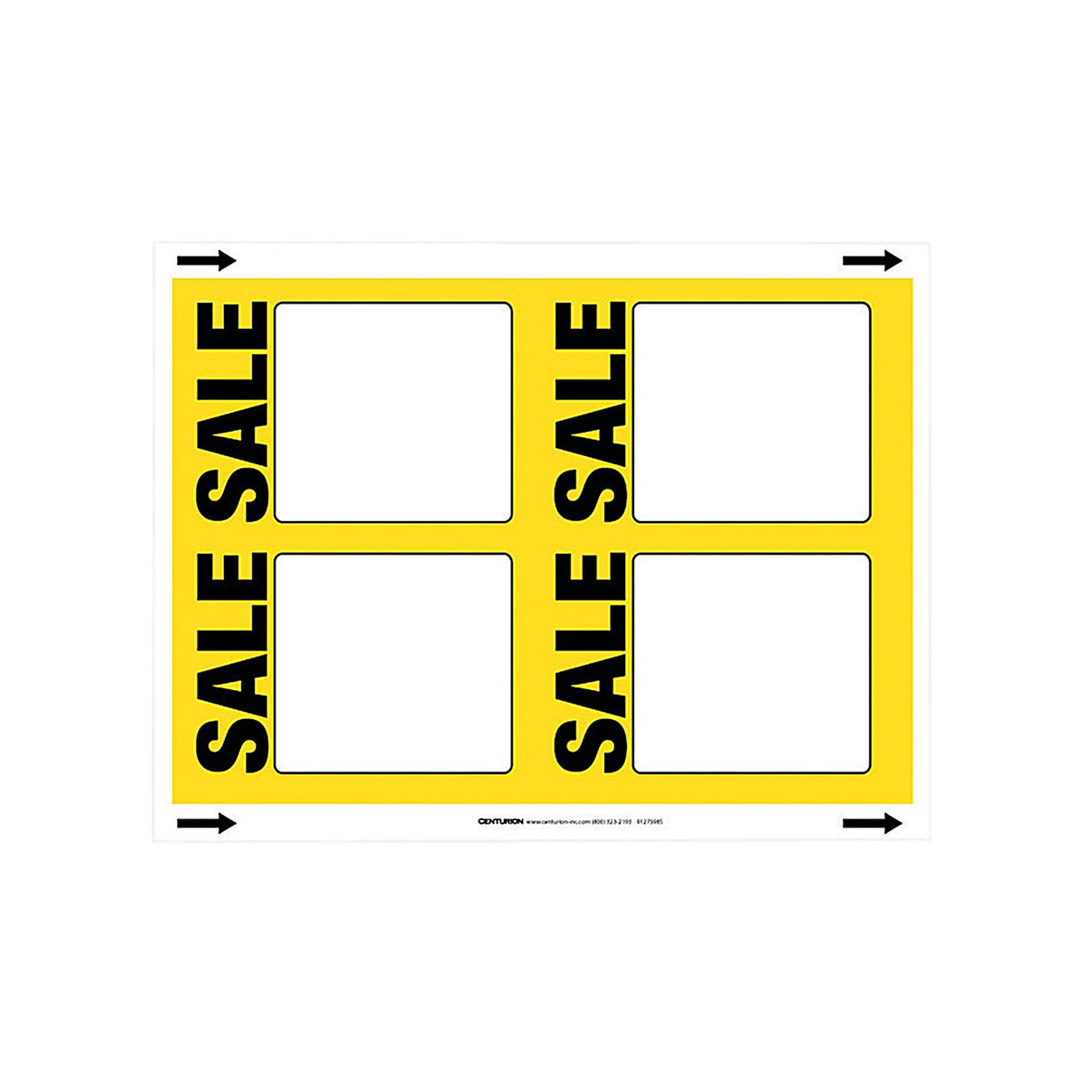 Centurion - 7064500 - 3.5 In. H X 5.5 In. W Office Supplies/Stationary Sign 100 Each