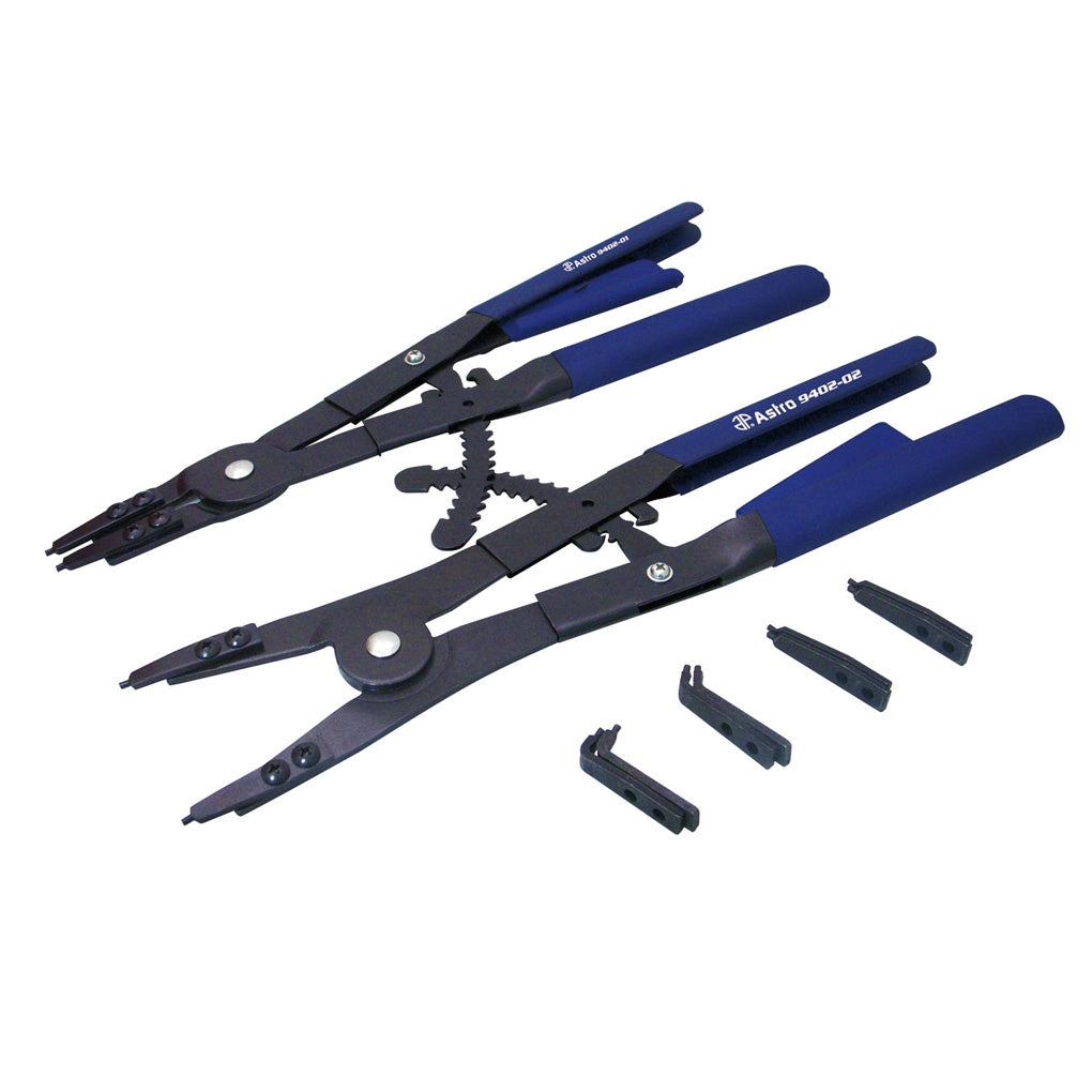 Astro Pneumatic - 9402 - 2 Piece Large 16 Inch ratcheting Snap Ring Pliers with Replaceable Tips
