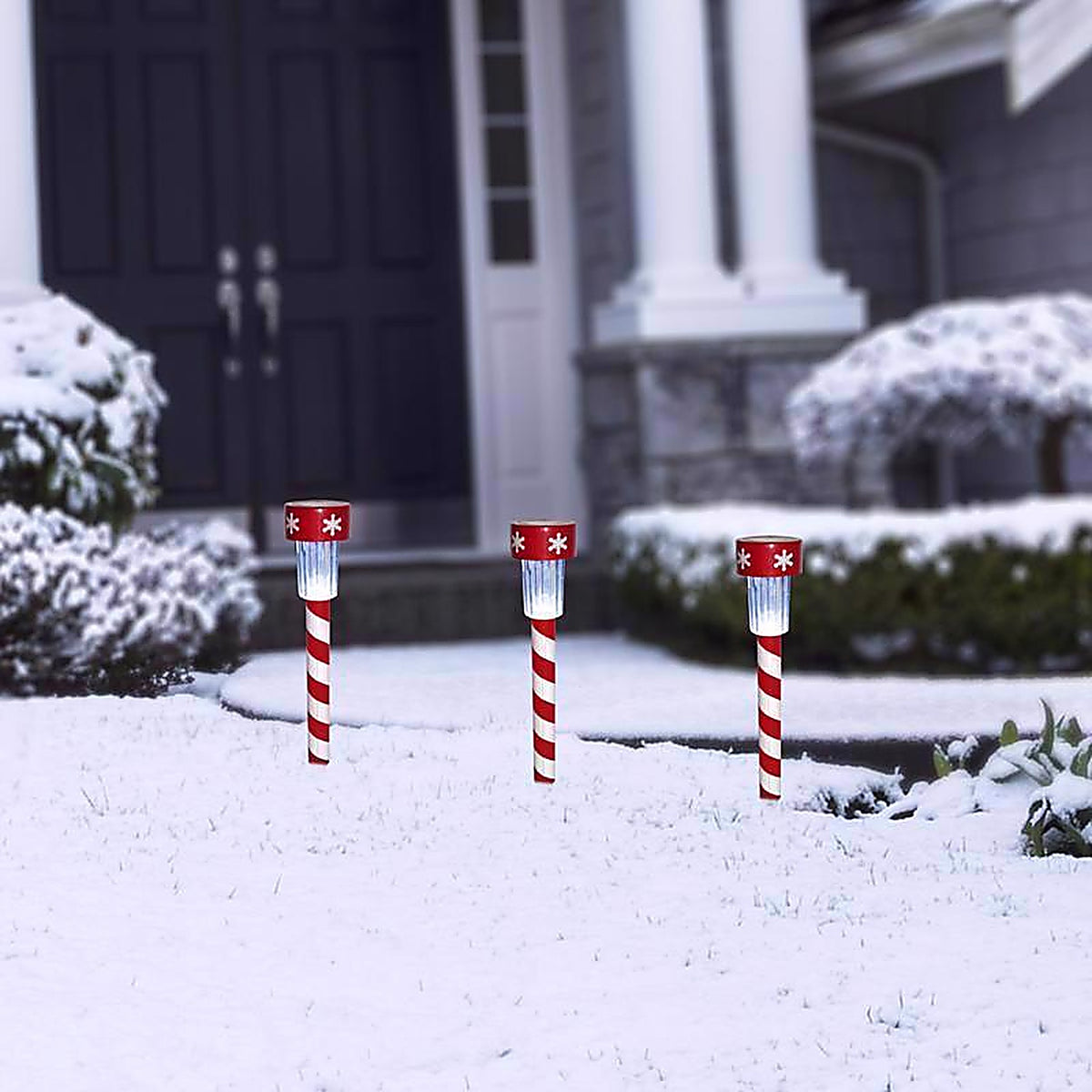 Alpine SLZ136BB-48 Pathway Decor Solar Powered Lighted Candy Cane Stake