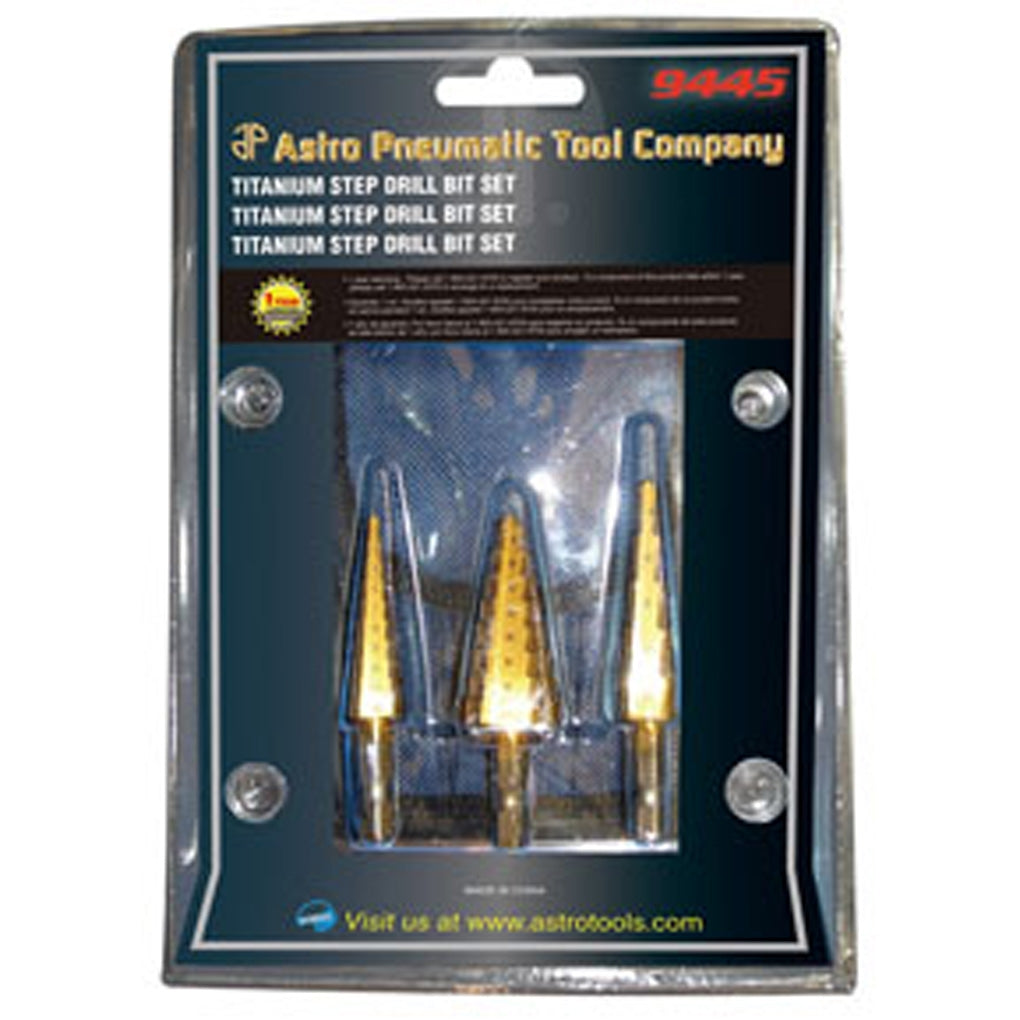 Astro Pneumatic 9445 Titanium Step Drill Bit Set