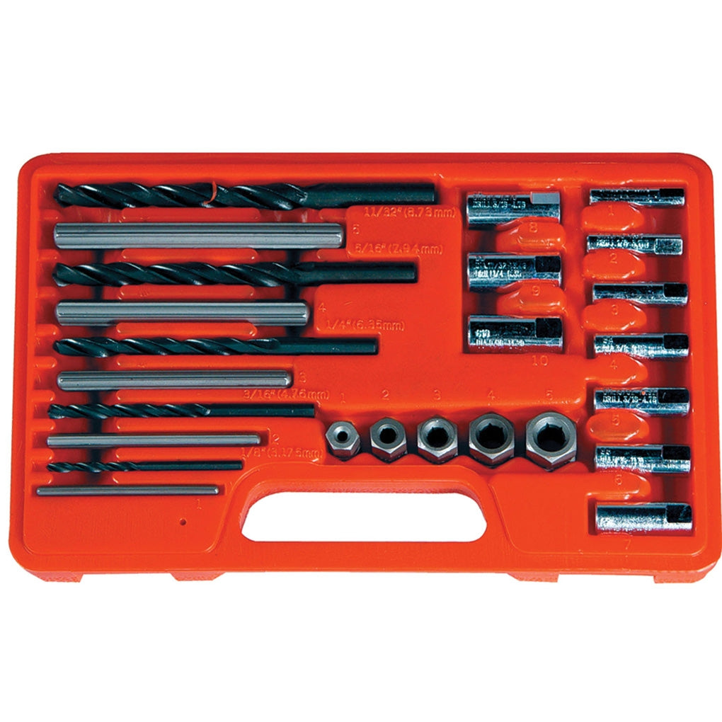 Astro Pneumatic - 9447 - 25 Piece Screw Extractor, Drill and Guide Set