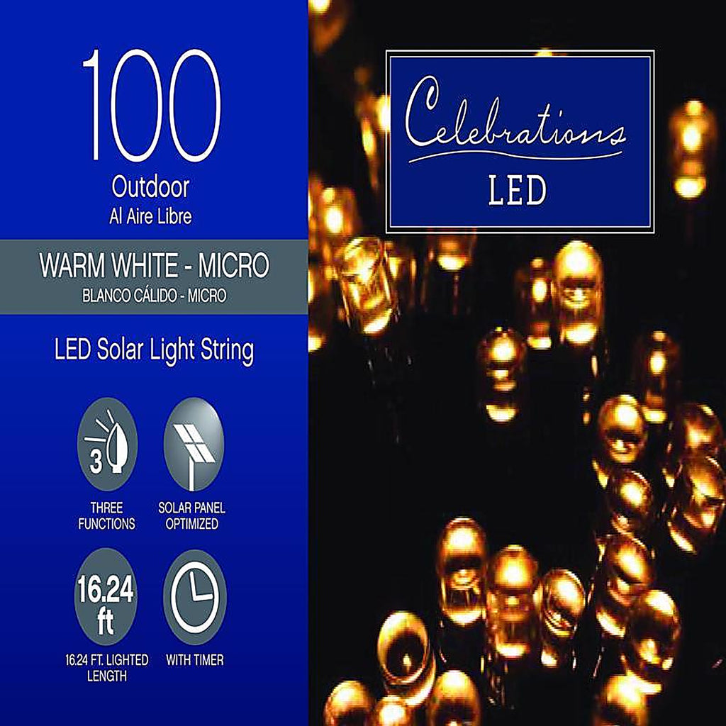 Celebrations X170331-88-W LED Clear/Warm White 100 count String Christmas Lights 19.6 ft.