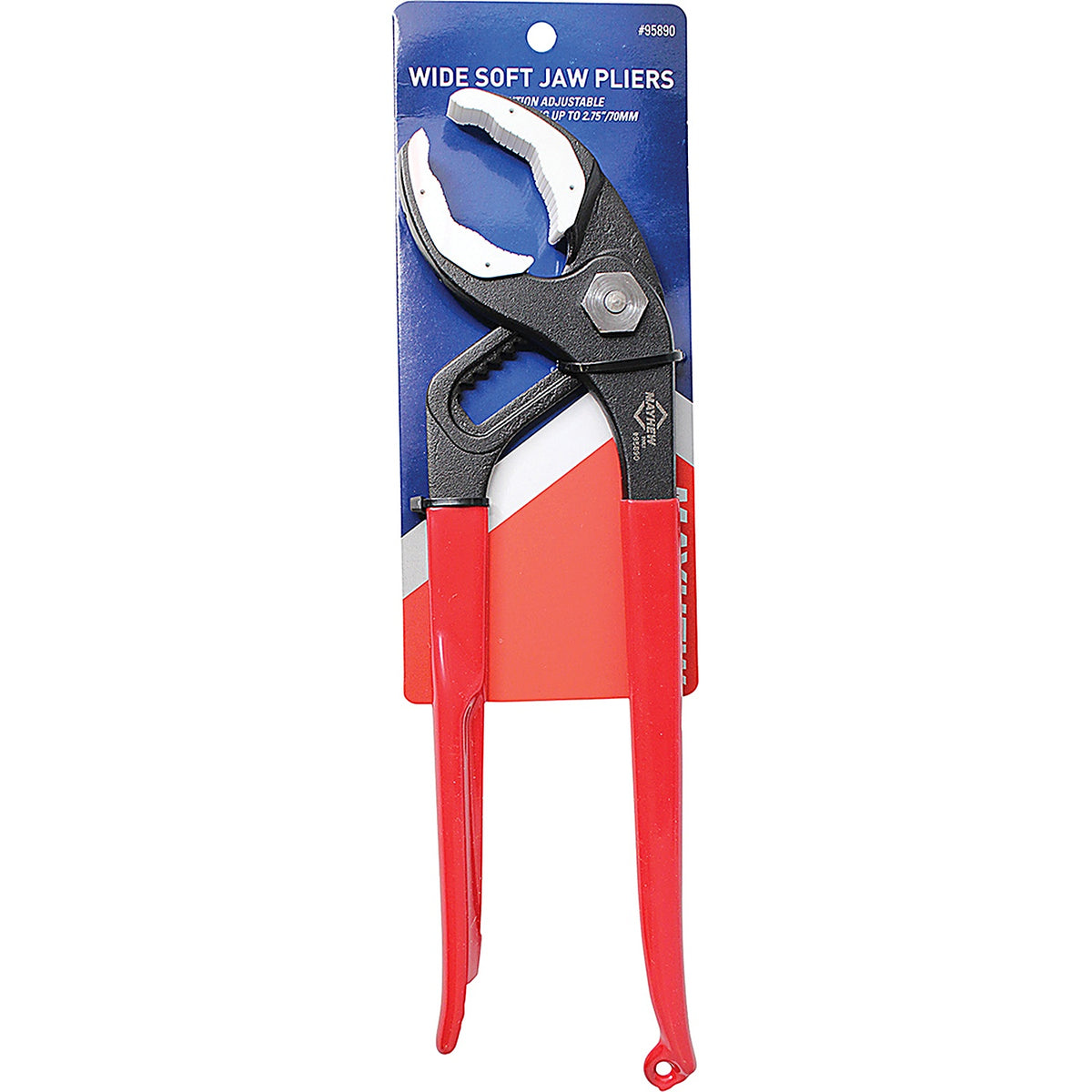 Mayhew - 95890 - Wide Soft Jar Plier 8 Pos Nylon Round Jaw Spring Act, Angled Nose