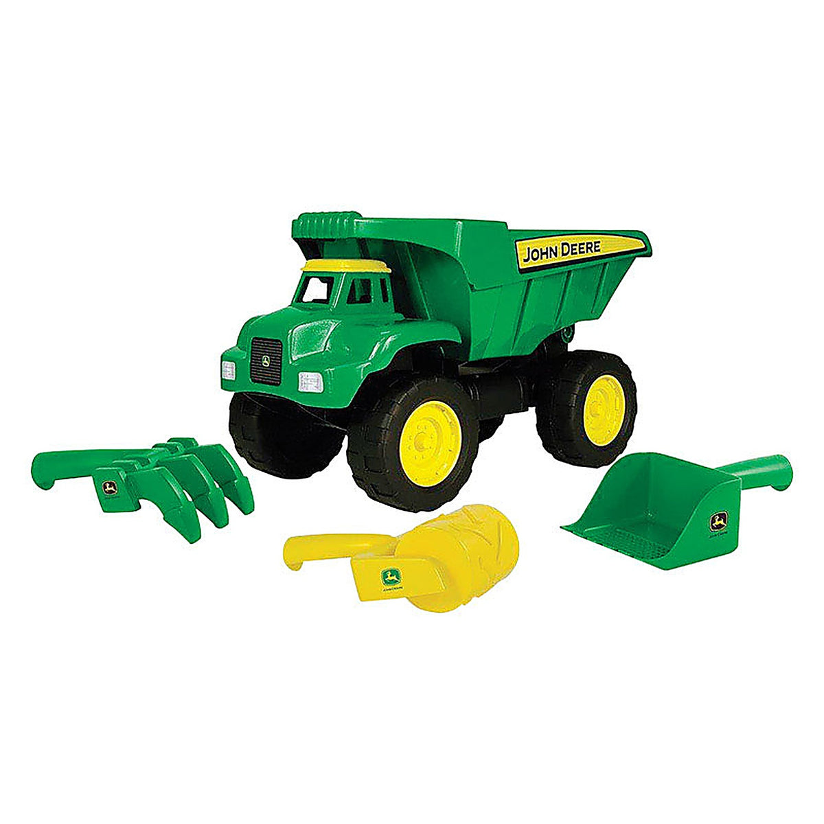 Tomy - 46510V2 - John Deere Dump Truck Sand Toy Green/Yellow 4 Piece