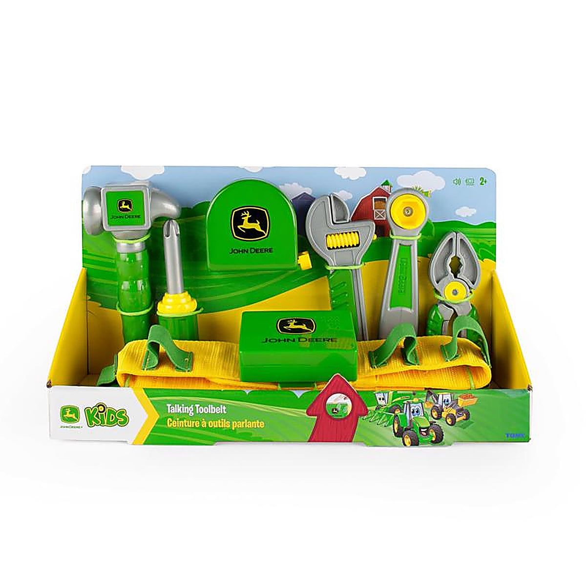 Tomy - 35070V4 - John Deere Talking Tool Belt Set Green/Yellow 7 Piece