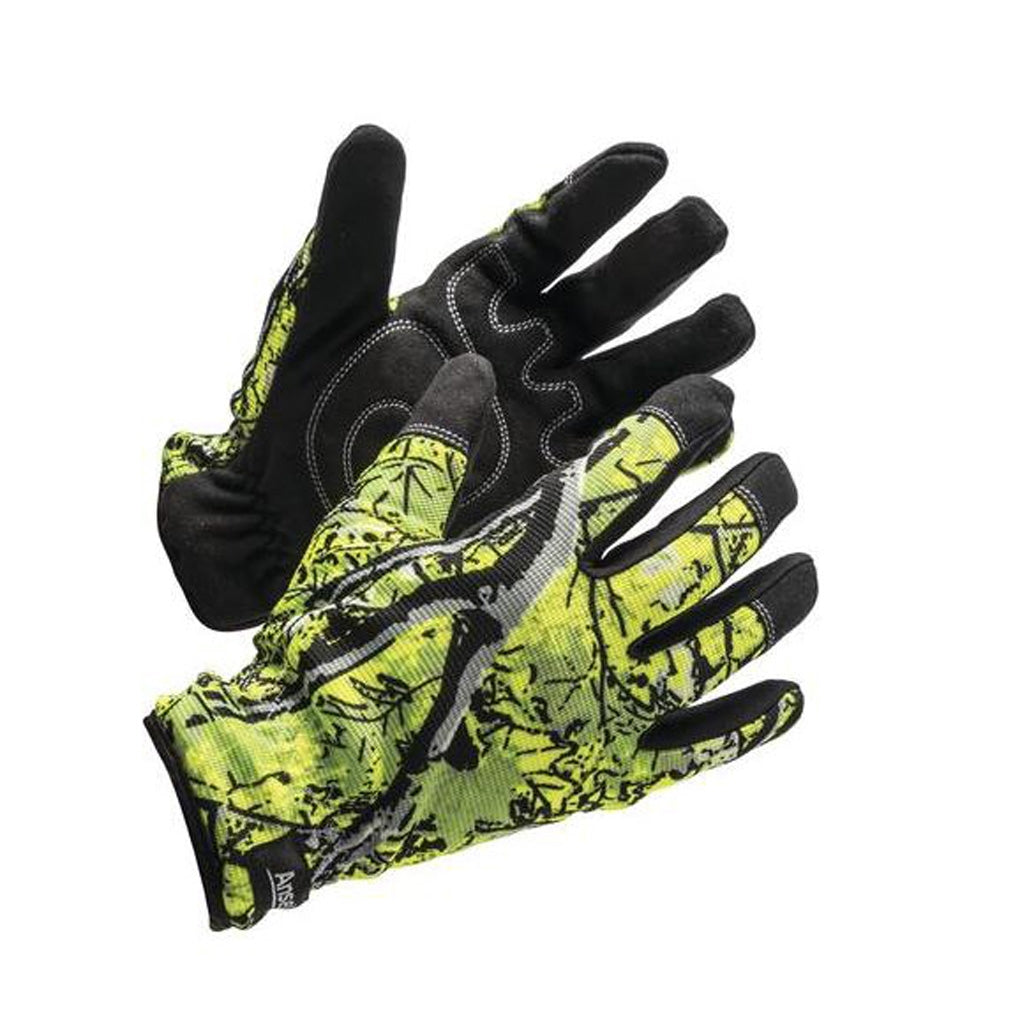 Microflex 97-605L HI-VIZ Yellow Winter Insulated Camo Glove, Large