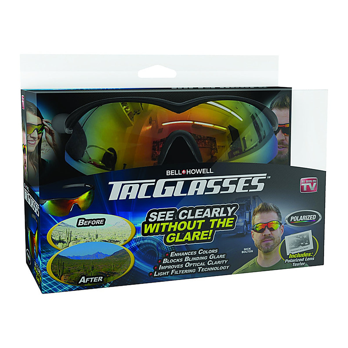 Bell + Howell 1790 Polarized SunGlasses Tac Glasses 1 pk