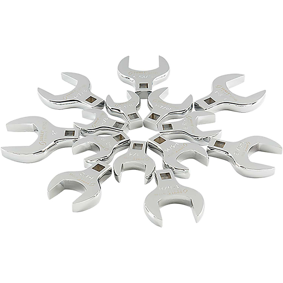 Sunex Tools - 9721A - 1/2 Drive Jumbo SAE Crowfoot Wrench Set 14-Piece