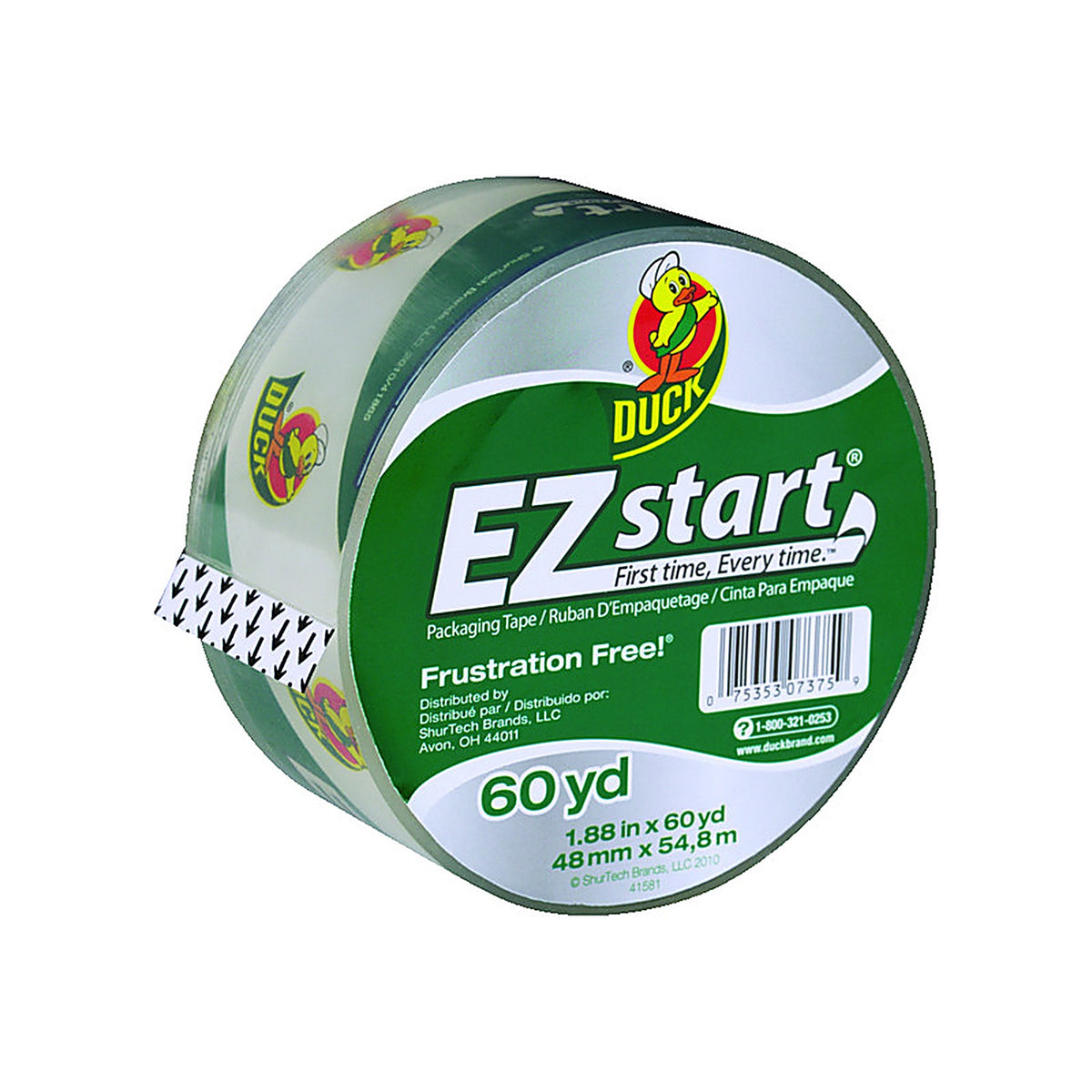 Duck - 299002 - Ez Start 1.88 In. W X 60 Yd L Packaging Tape