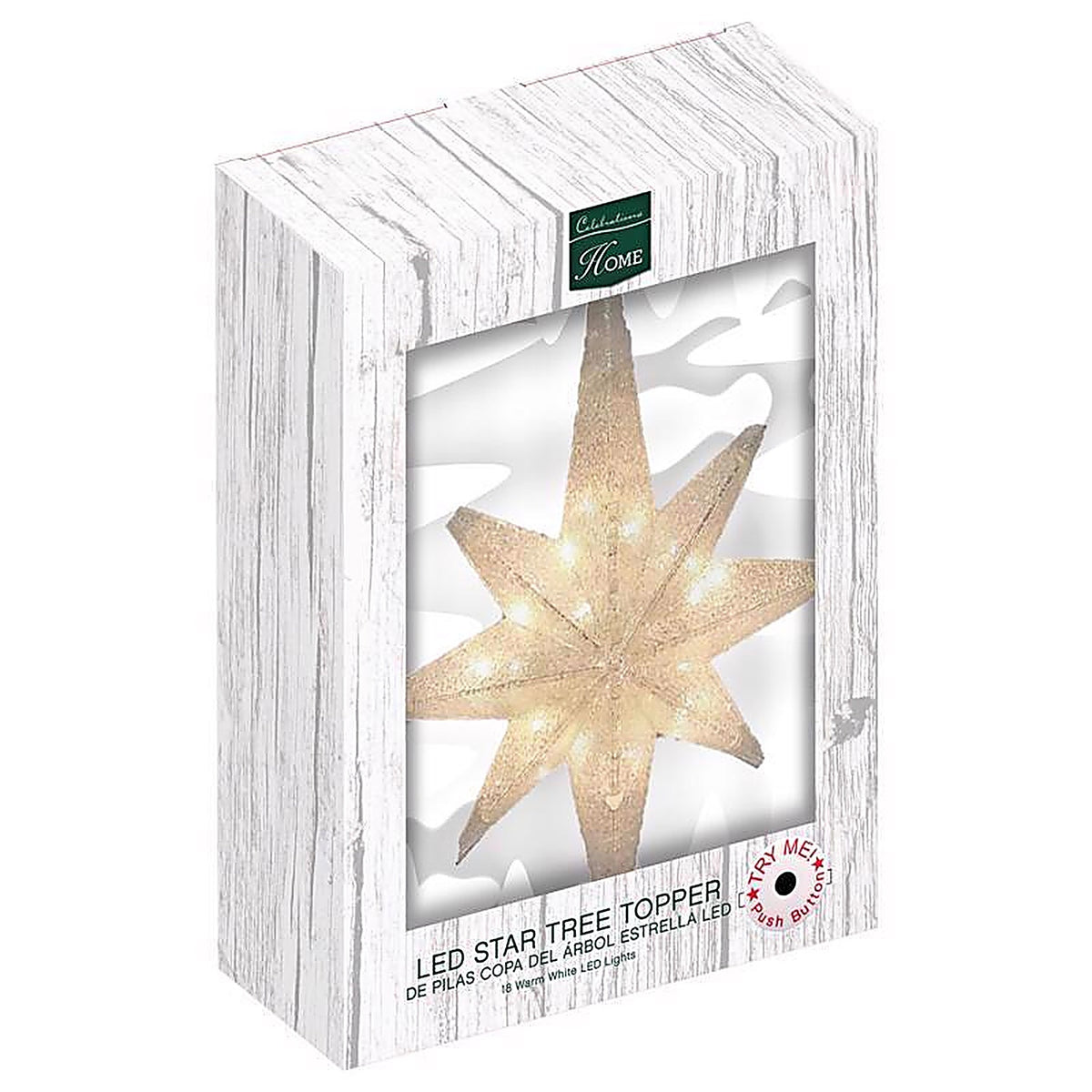 Celebrations 49184-71 LED White LED Star Tree Topper