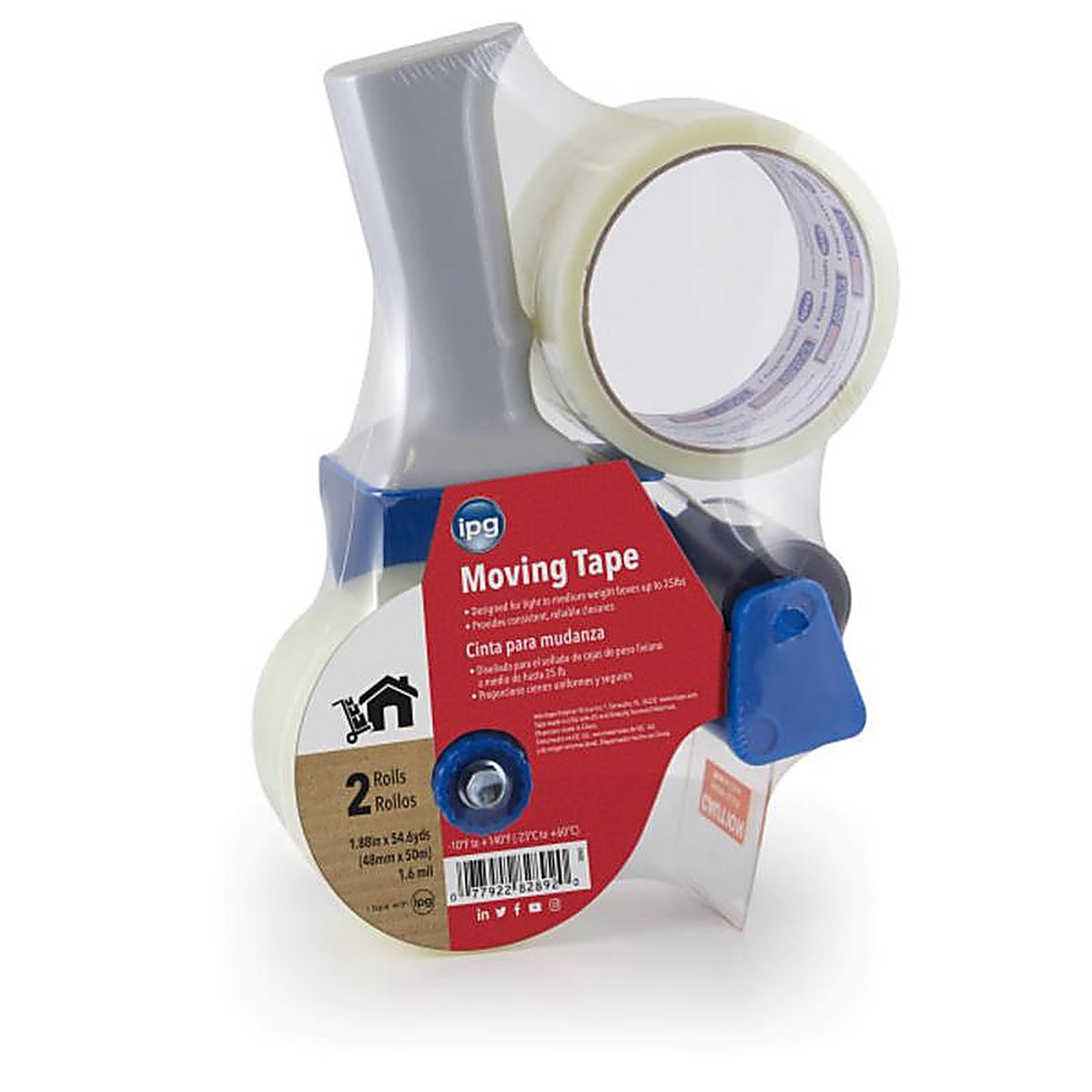 IPG - 2892 - 1.88 In. W X 54.6 Yd L Packaging Tape with Dispenser 2 Pack