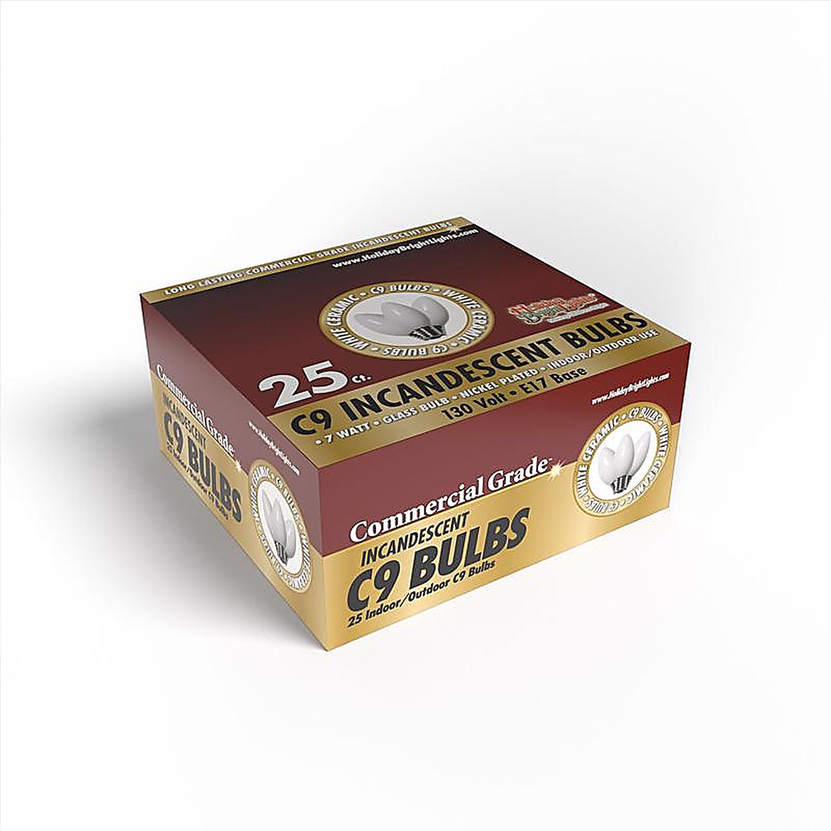 Holiday Bright Lights - BU25C9-OWHA - Incandescent C9 White 25 CT Replacement Christmas Light Bulbs 0.08 Ft.