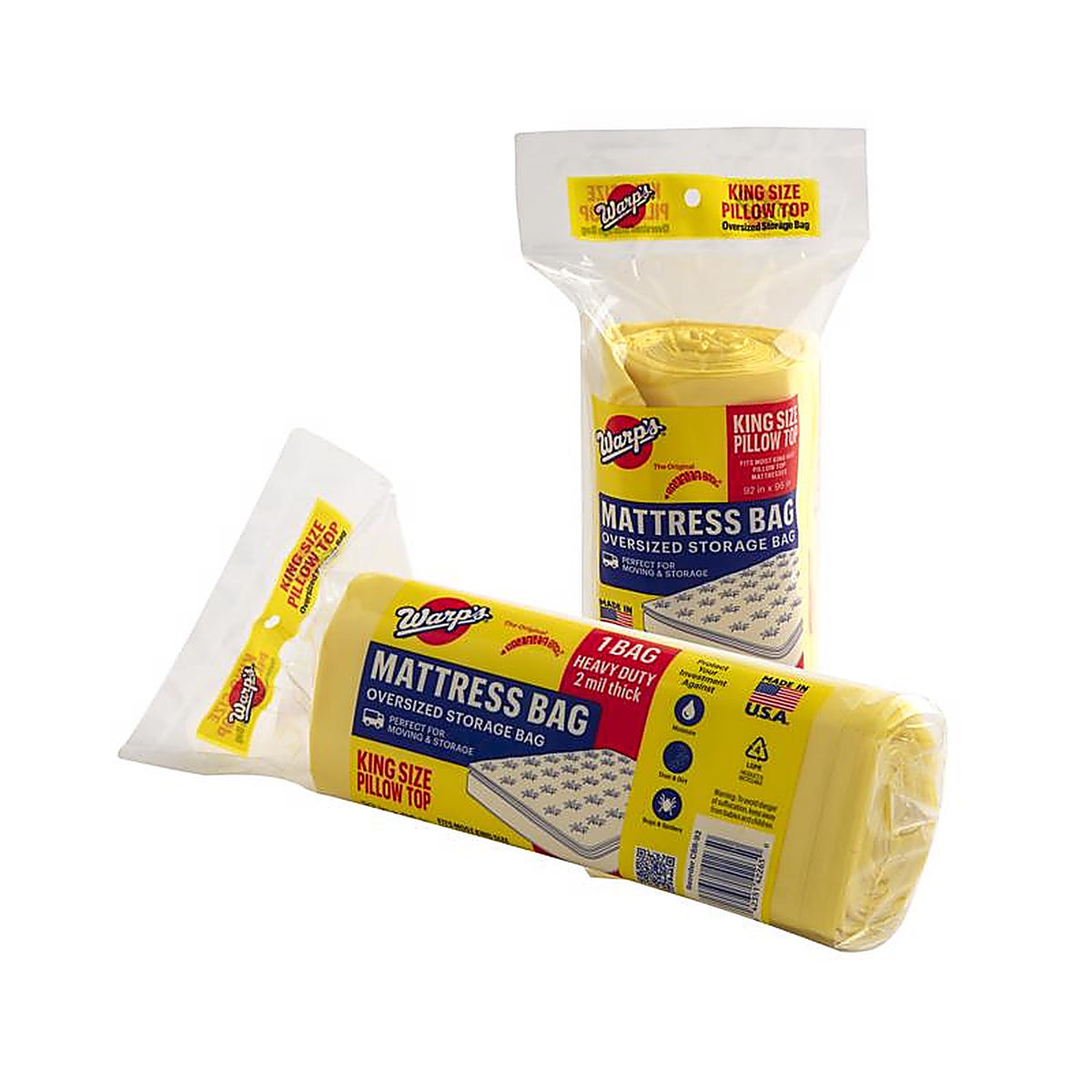 Warps - CBR-92 - King Yellow Plastic Pillow Top Mattress Storage Bag