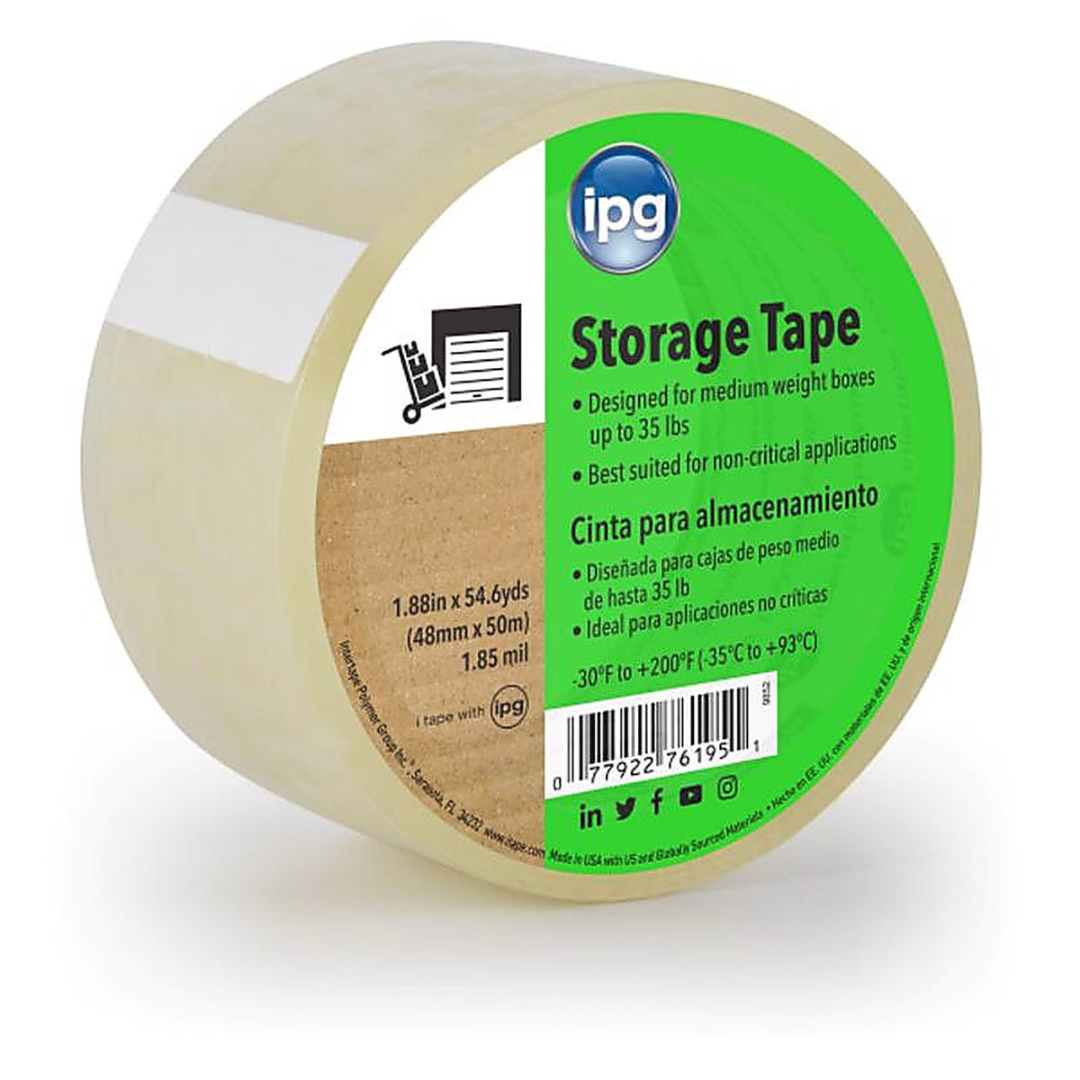 IPG - 9852 (CLEAR) - I Tape 1.88 In. W X 54.6 Yd L Storage Tape