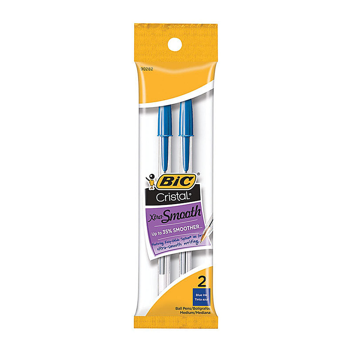 BIC - MSP21-BLU - Cristal Blue Ball Point Pen 2 Pack