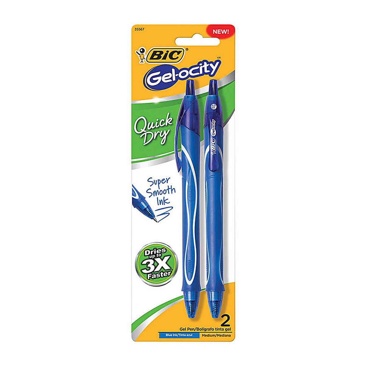 BIC - RGLCGP21-BLU - Gel-Ocity Blue Retractable Gel Pen 2 Pack