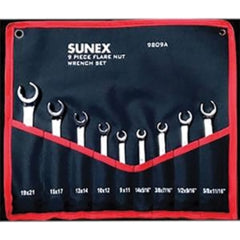Sunex Tools 9809A 9 PIECE FLARE NUT WRENCH SET