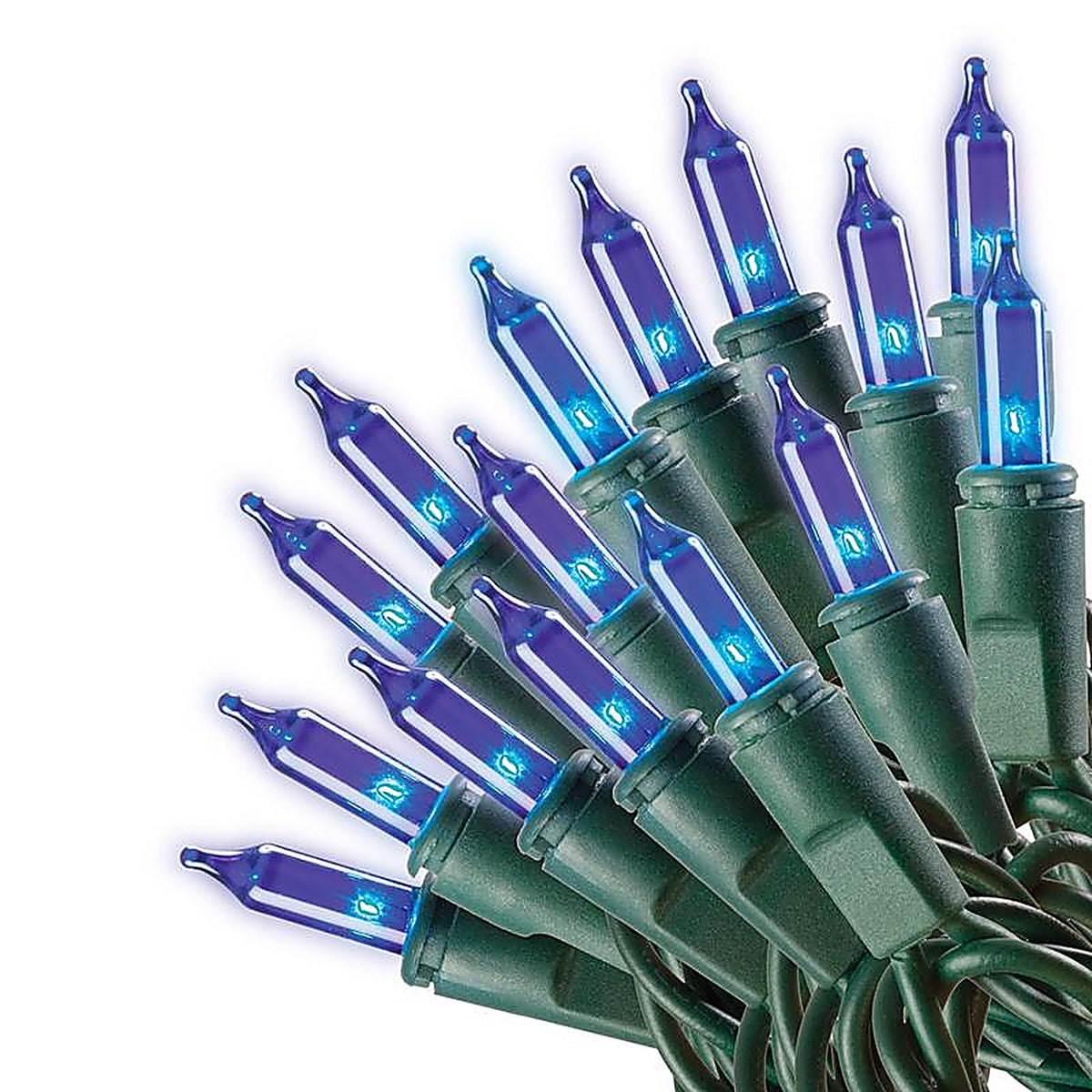 Celebrations 4004-71 Incandescent Mini Blue 100 count String Christmas Lights 20 ft.