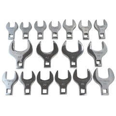 Platinum Tech 99380 17-PC. METRIC 1/2 DRIVE JUMBO CROWFOOT WRENCH SET