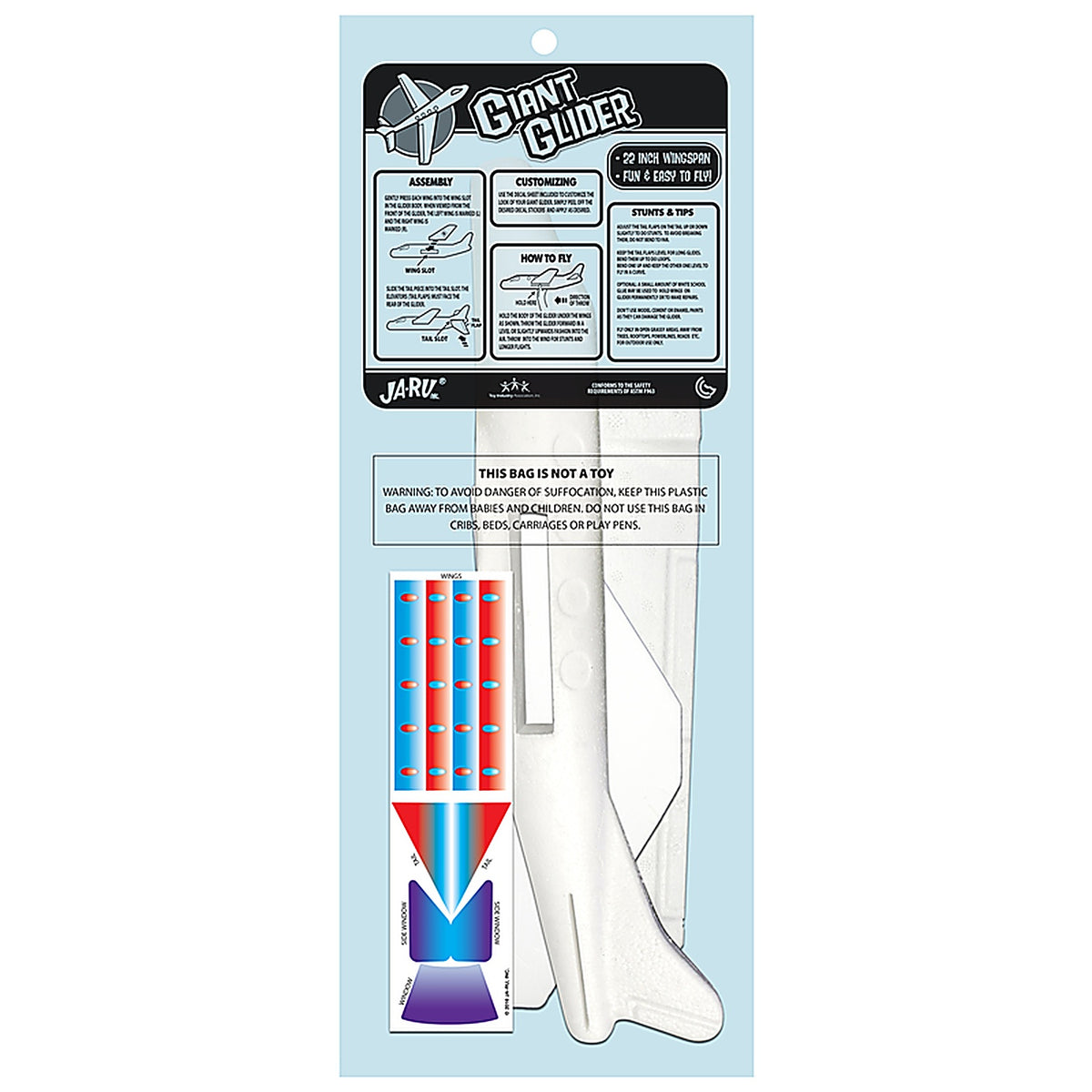 Ja-Ru 1030 Air Max Giant Glider Airplane Foam Multicolored