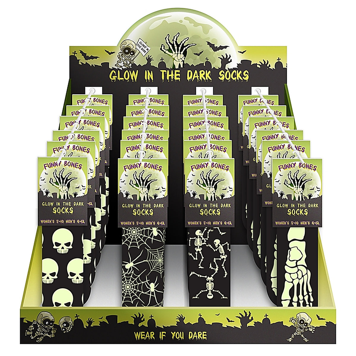 DM Merchandising - H-GLSCK - Glow-In- The- Dark Socks 1 Pack