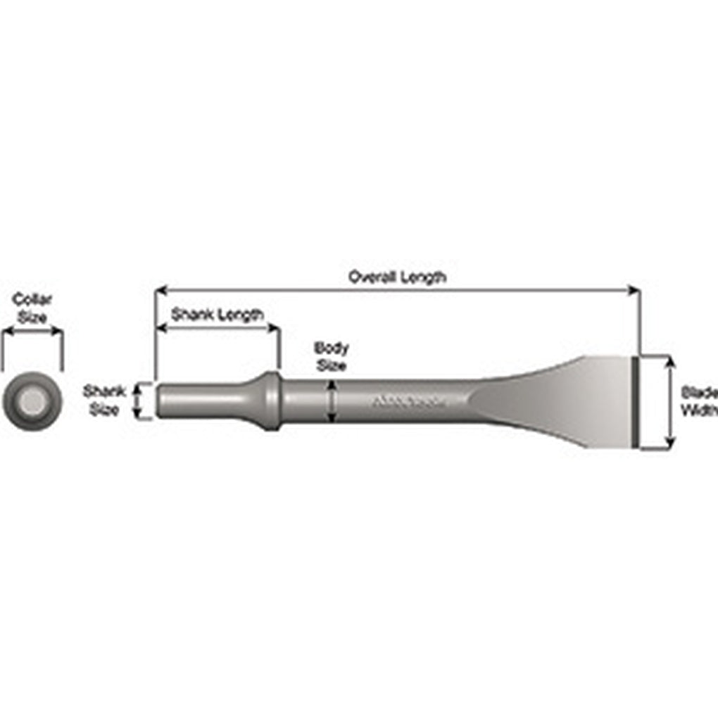 Ajax - A955 - Wide Chisel and Scraper 7 Inch Length