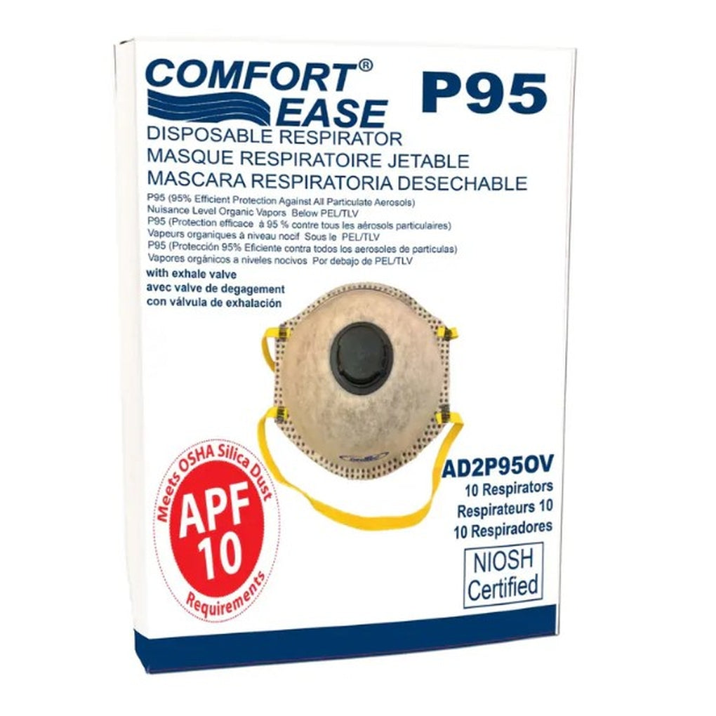 Dentec AD2P95OVB120 Comfort-Ease P95 Disposable Respirator, 10 Respirators per box, 12 boxes per case (120 respirators)