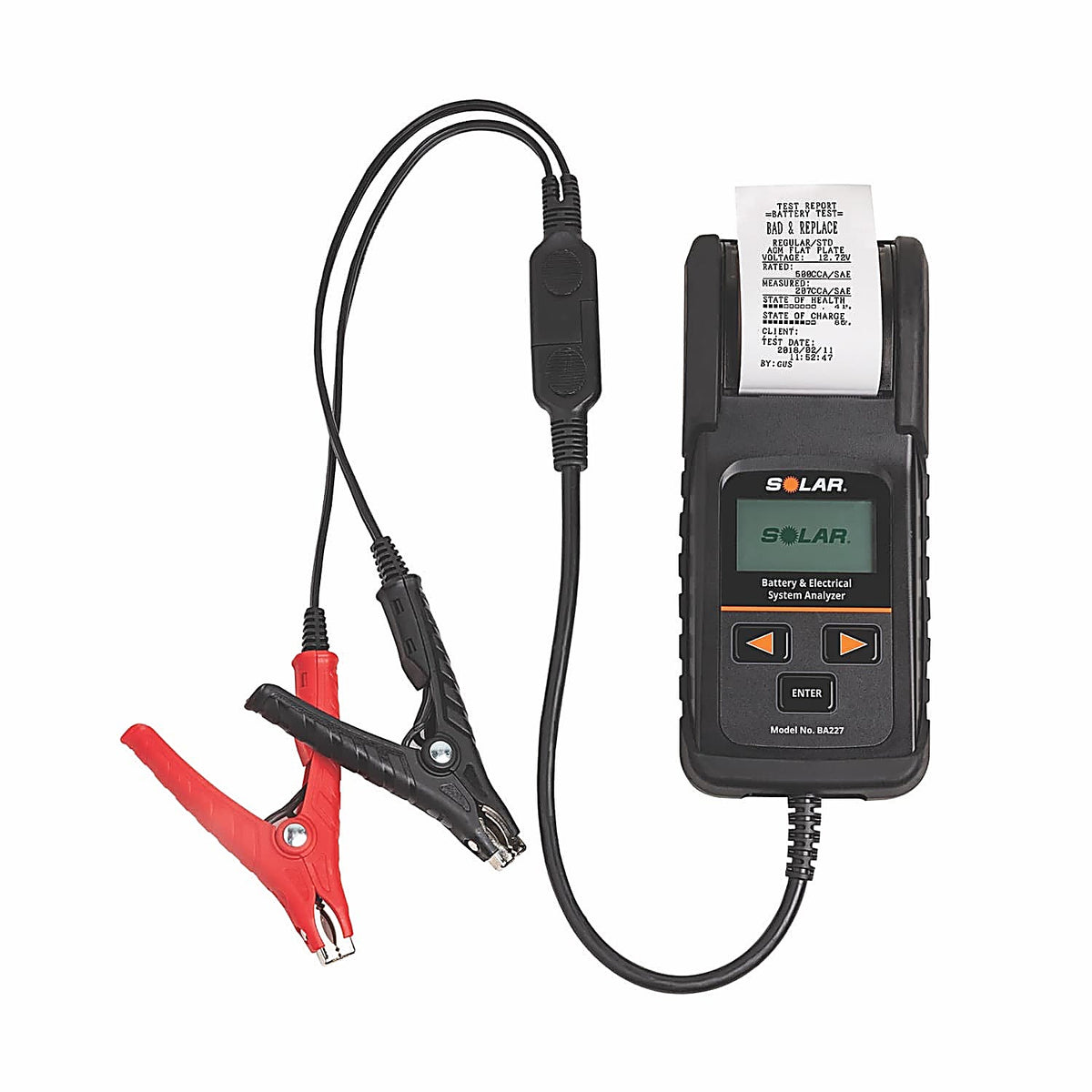 Solar BA227 Digital Battery and System Tester with Integrated Printer