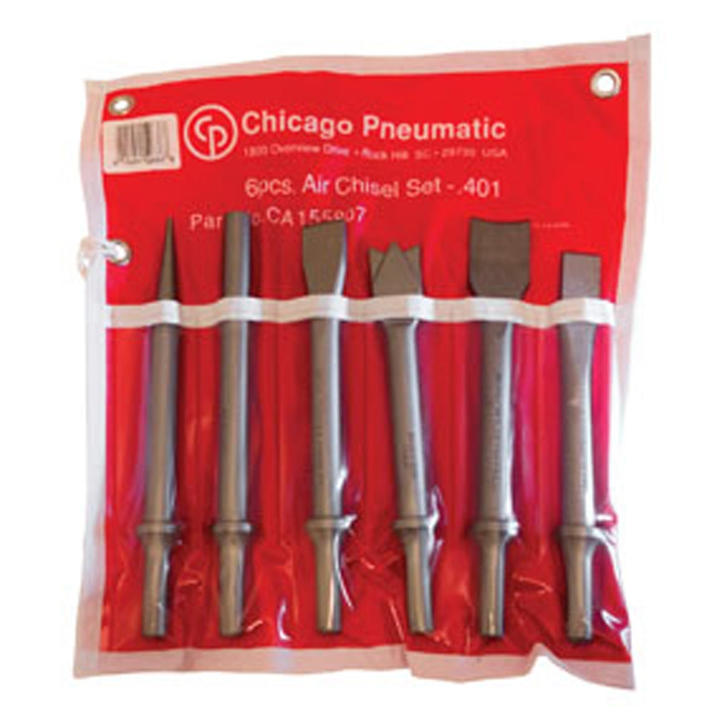 Chicago Pneumatic CA155807 6 Pc. 10, 2mm Round Shank Chisel Set