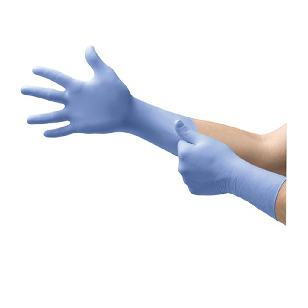 Microflex FFE775L FreeForm EC Powder-Free Extended Cuff Nitrile Examination Gloves, Blue, Large