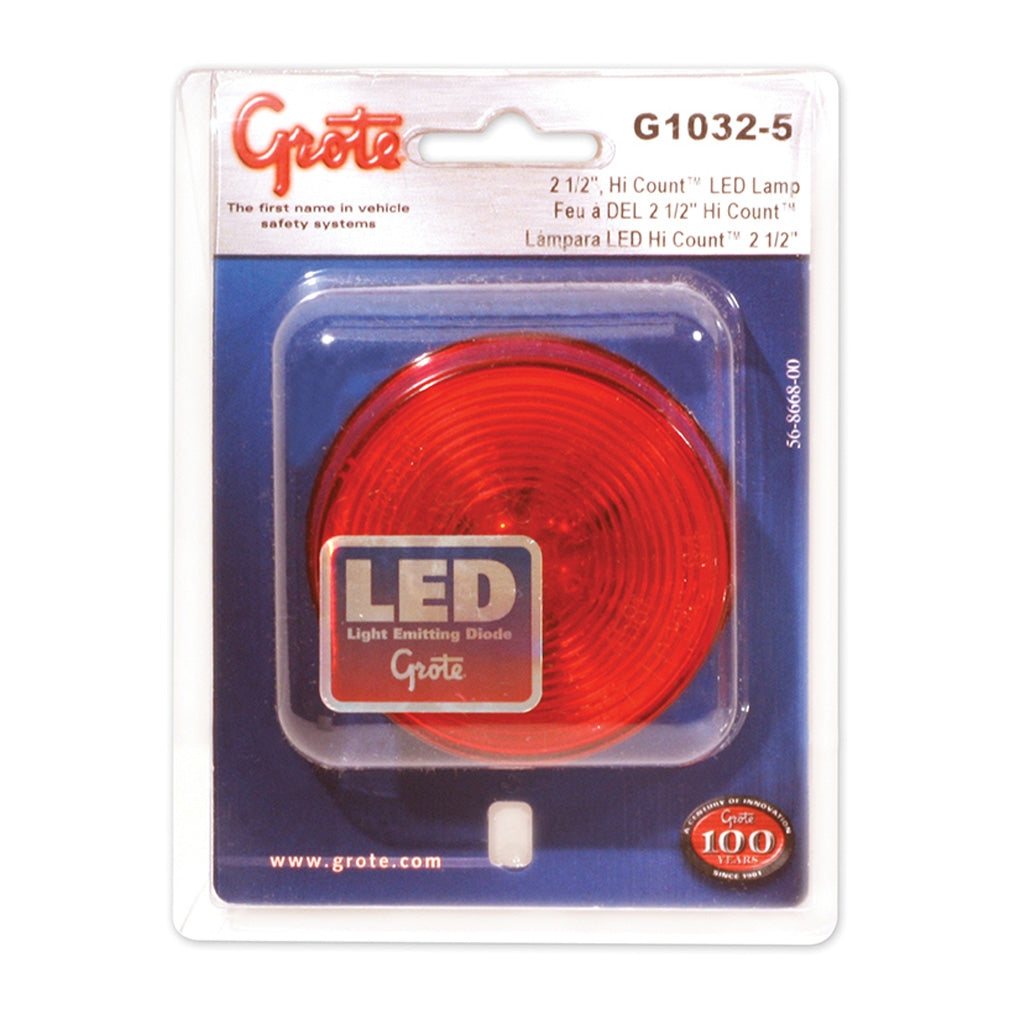 Grote G1032-5 Hi Count 2 1/2in. LED Clearance/Marker Lamp Red