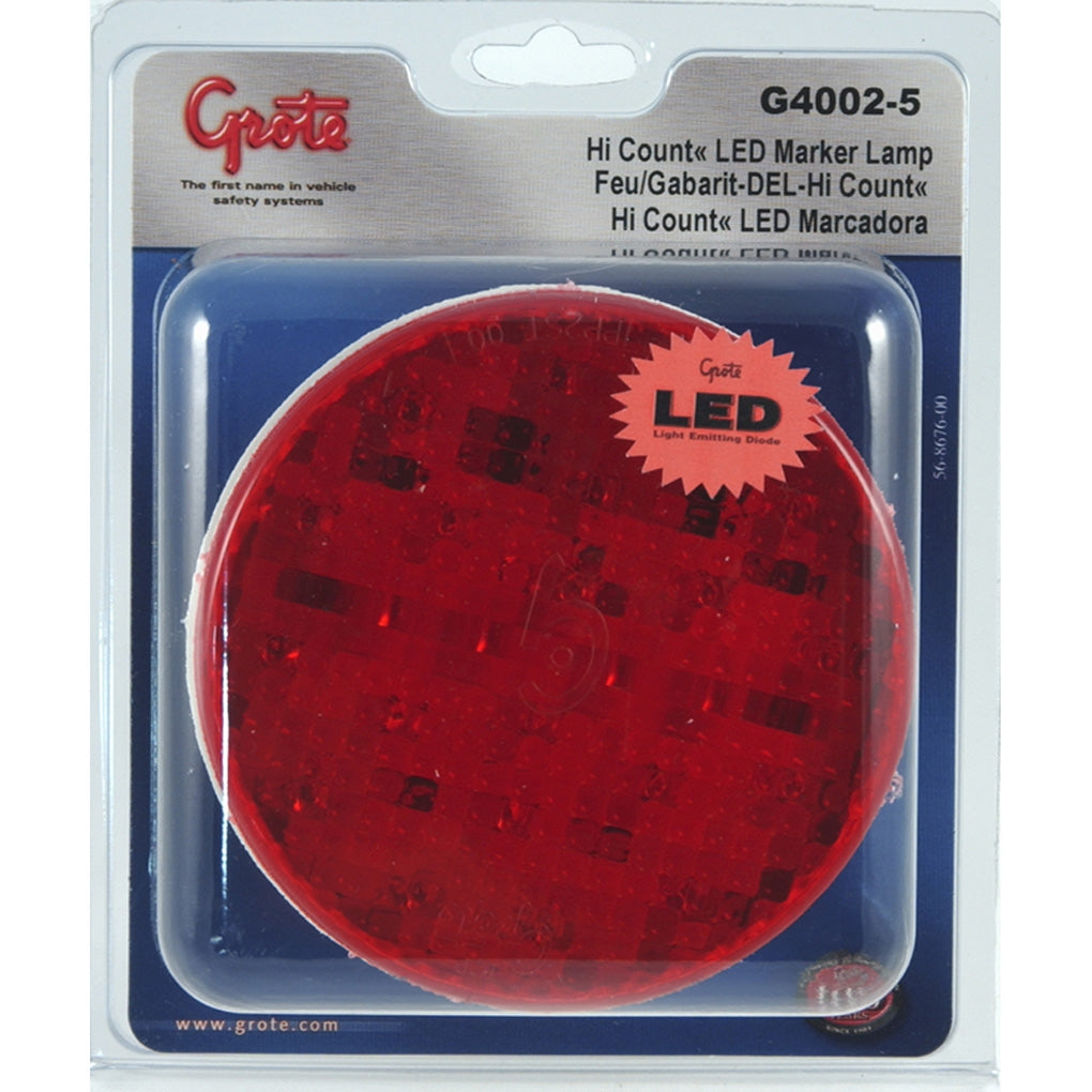 Grote G4002-5 Red 4in. Round LED STT Lamp
