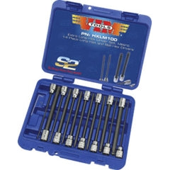 VIM Tools HXLM100-03 Hex Extra Long Driver Set 14 pieces 7 pc. Ball Hex & 7 Piece Hex, Metric