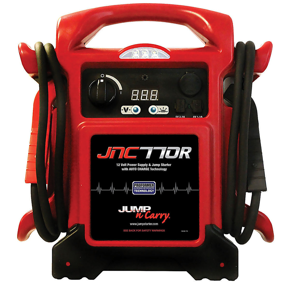 Jump-N-Carry JNC770R 1700 Peak Amp/425 Cranking Amp Premium 12 Volt Jump Starter