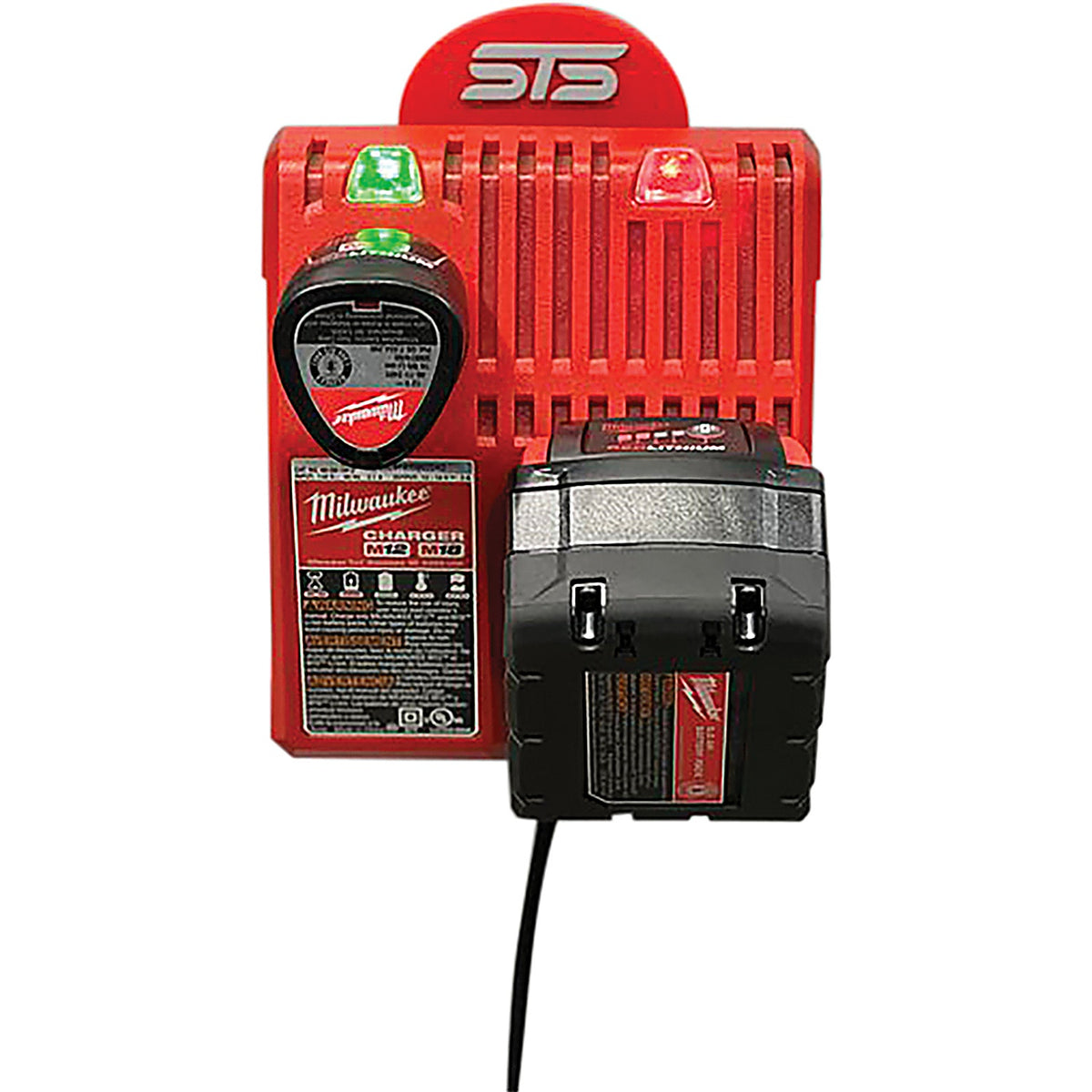 STS Auto Design - MW1218BK - STS Milwaukee M12/M18 Combo Charger Holder