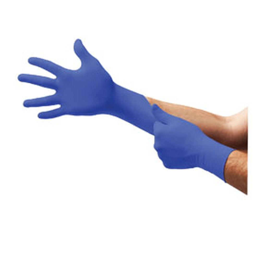 Microflex N274-XL Cobalt Safety Series Nitrile Powder-Free Industrial-Grade Gloves, Blue, XL