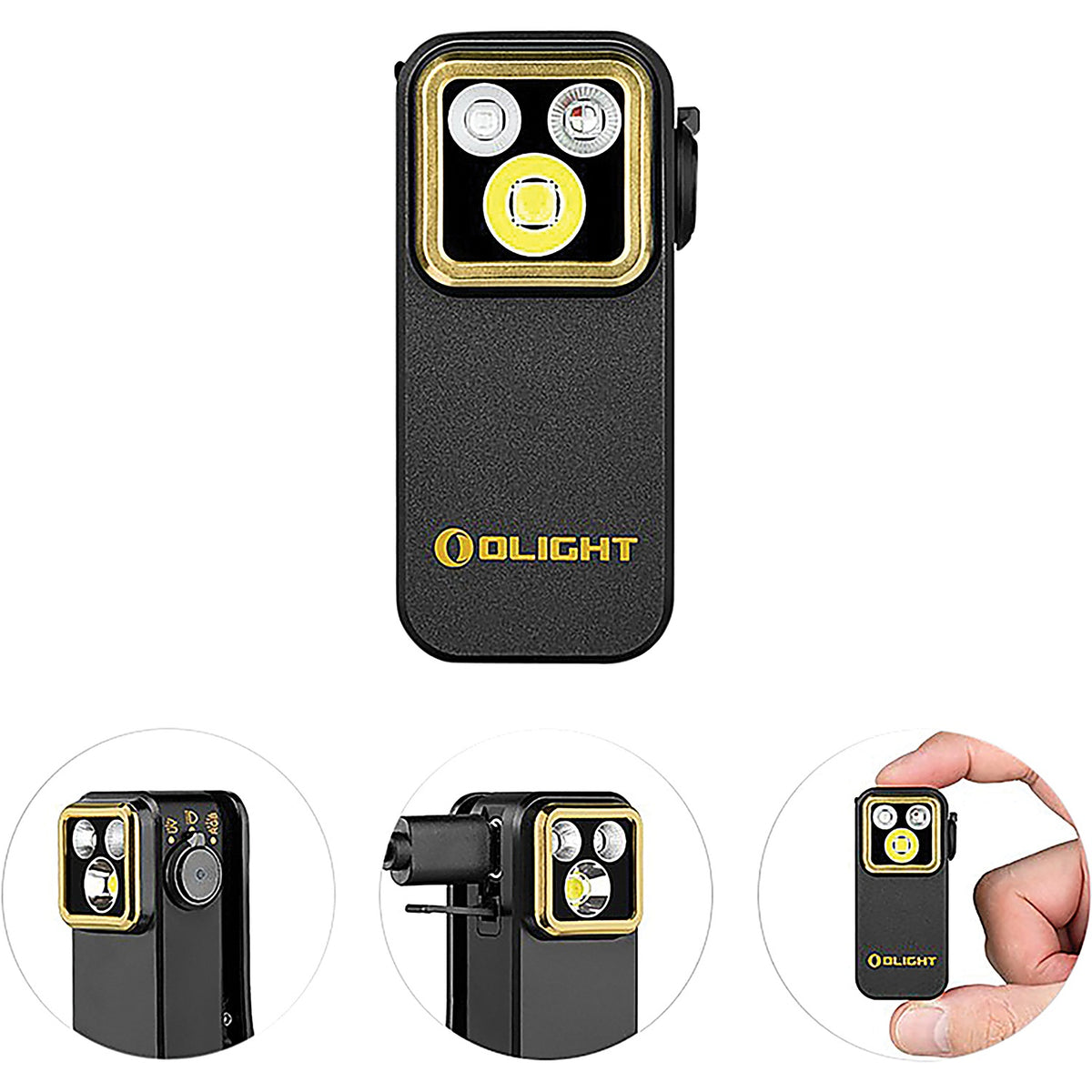 Olight - OLOCLIPPROBK - Compact 3-In-1 Clip Light with Flood, Spot, Red Lighting, Magnetic Carry, and USB-C Charging.